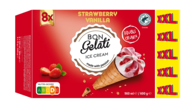 Bon gelati Tölcséres jégkrém vanília-eper 8db
