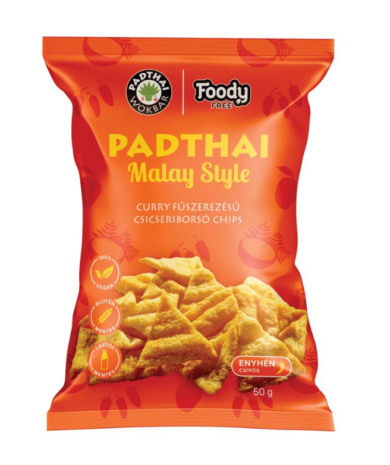 Padthai Malay Style, curry fűszerezésű csicseriborsó chips