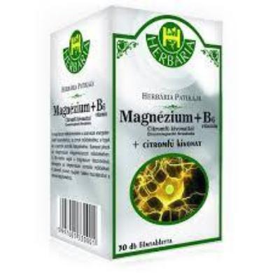 Herbária magnézium + B6-vitamin filmtabletta citromfű kivonattal 30 db
