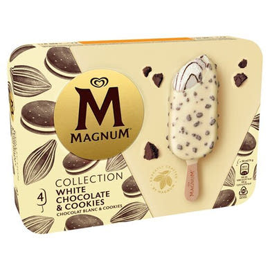 Magnum White chocolate & cookies jégkrém keksz ízű kakaós szósszal 8 x 55 ml