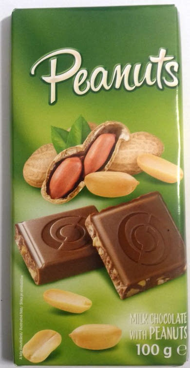 PEANUTS MILK CHOCOLATE Tejcsokoládé földimogyorós, 100 g
