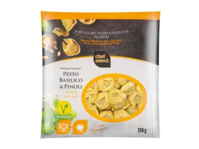 Chef Select Tortelloni friss töltött tészta ricottás-bazsalikomos-juhsajtos-fenyőmagos töltelékkel, hűtött, 250 g