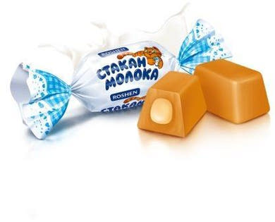 Roshen, Milky Splash, tejkrémmel töltött karamella