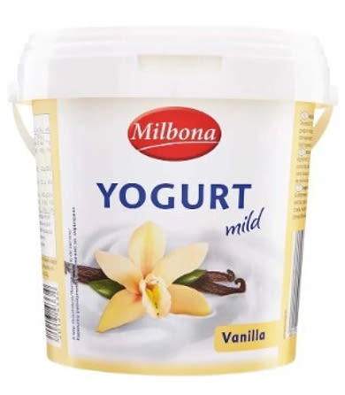 Milbona joghurt vödörben vaniliás, 1 kg