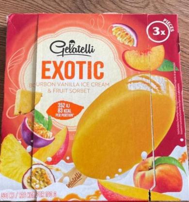Gelatelli vaníliaízű jégkrém narancsos- maracujás gyümölcsjégkrémmel bevonva, 249 g / 360 ml